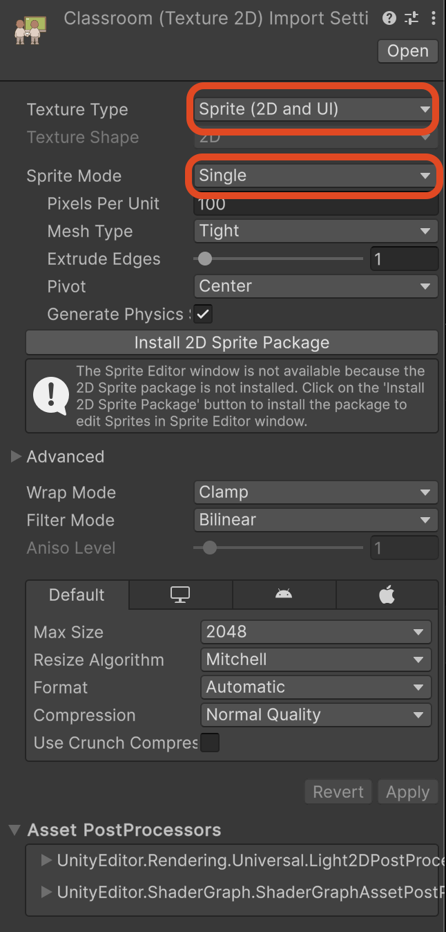 SpriteImportSettings